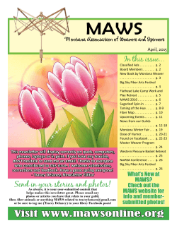 Visit www.mawsonline.org - Montana Association of Weavers