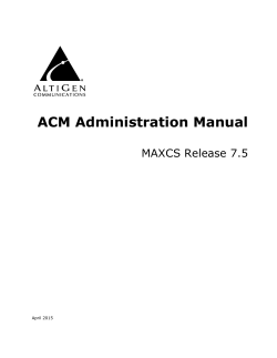 ACM Administration Manual