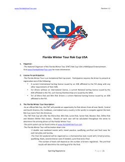 2015 Florida Winter Tour ROK Cup Series Structure