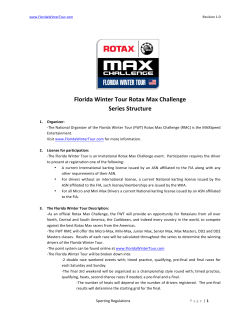 2015 Florida Winter Tour Rotax MAX Challenge Series Structure