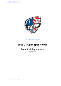 2015 Spec Honda Technical Regulations