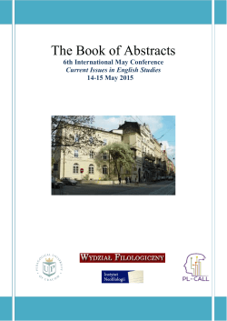 The Book of Abstracts - 6th International May Conference Current