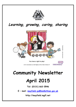 8. Newsletter April 2015 - Mayfield Primary School