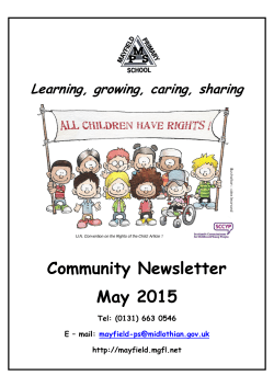 Newsletter May 2015 - Mayfield Primary School