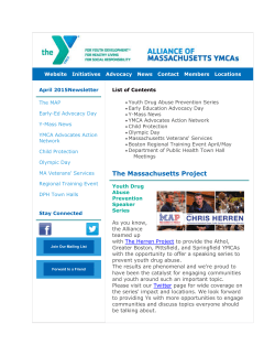 April 2015 Newsletter - Alliance of Massachusetts YMCAs