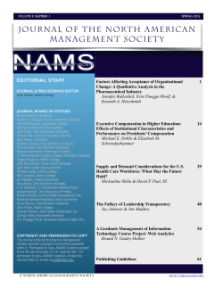 Journal of the North American Management Society