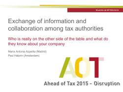 Exchange of information and collaboration among tax authorities
