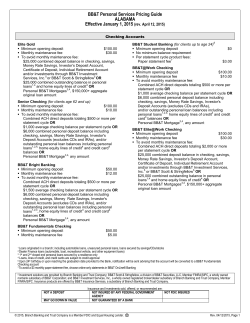 BB&T Personal Services Pricing Guide ALABAMA Effective January