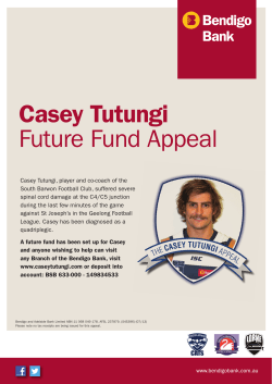 Casey Tutungi Future Fund Appeal