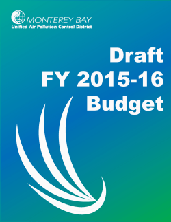 DRAFT Budget FY 2015-2016 - Monterey Bay Unified Air Pollution