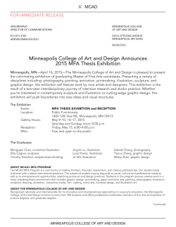 PDF Version of Press Release - Minneapolis College of Art and