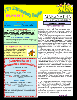 SPRING 2015 - Maranatha Christian Academy