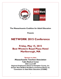 NETWORK 2015 Conference - Massachusetts Coalition for Adult