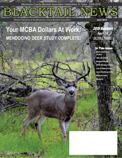 Your MCBA Dollars At Work: - Mendocino County Blacktail Association