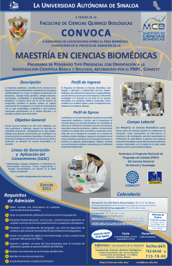 Convocatoria - MaestrÃ­a en Ciencias Biomedicas