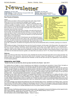 Newsletter dated Apr 2, 2015