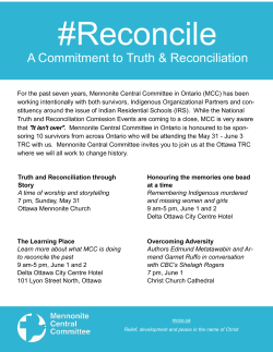 a printable Truth & Reconciliation Ottawa Event List