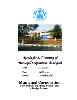 Agenda for 219th meeting of Municipal Corporation Chandigarh