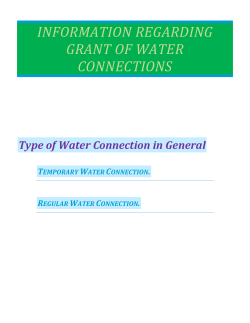 Formalities for Water Connection - Municipal Corporation Chandigarh