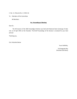 C. No. 11 / Resume No. 2 / 2015-16 To : Members of the Committee