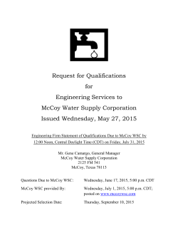 to rfq - McCoy Water Supply Corporation