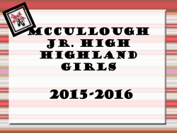 McCullough Jr. High Highland Girl Try Outs