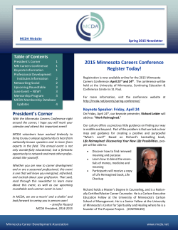 MCDA Spring 2015 Newsletter - Minnesota Career Development