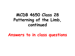 Answers to in class questions