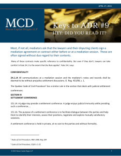 Keys to ADR #9 - MCD Law Group