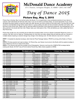 Picture Day Schedule - McDonald Dance Academy