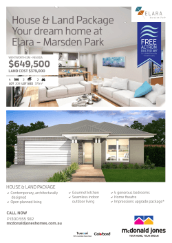 House & Land Package Your dream home at Elara