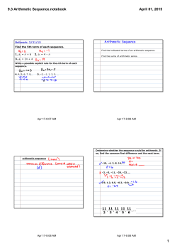 9.3 Arithmetic Sequence.notebook