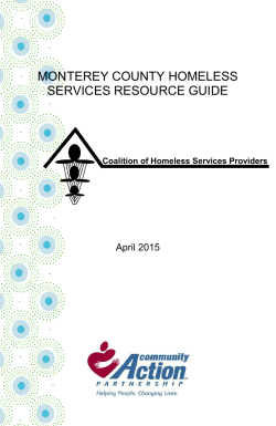 MONTEREY COUNTY HOMELESS SERVICES RESOURCE GUIDE