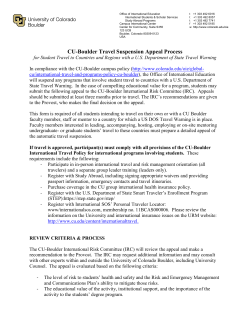 CU-Boulder Travel Suspension Appeal Process