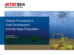 Subsea Processing-Mapping the way forward