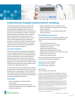 Critical Access Hospital reimbursement modeling