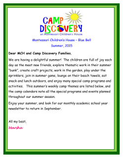 Family Newsletter April 2014 - Montessori Children`s House