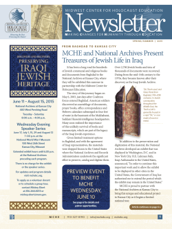 MCHE and National Archives Present Treasures of Jewish Life in Iraq
