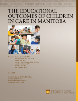 MCHP Report - University of Manitoba
