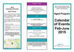 Calendar of Events Feb-June 2015 - Merri Community Health Services
