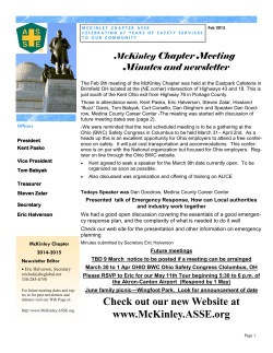 February 2015 - ASSE McKinley Chapter