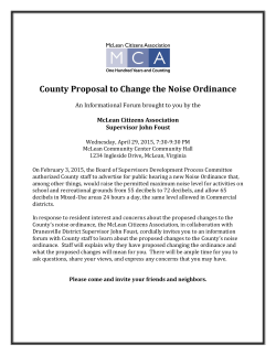 County Proposal to Change the Noise Ordinance