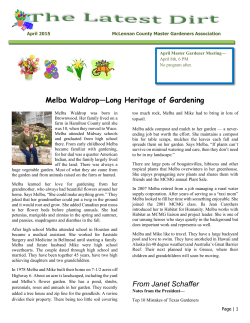 Melba WaldropâLong Heritage of Gardening From Janet Schaffer