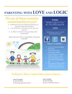 PARENTING WITH LOVE AND LOGIC Do any of