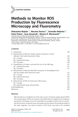 Methods to Monitor ROS Production by Fluorescence Microscopy