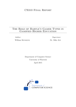 CS310 Final Report The Role of Bartle`s Gamer Types in Gamified