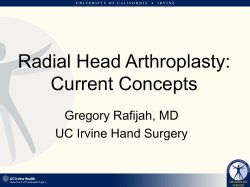 Radial Head Arthroplasty: Current Concepts