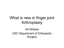 What is new in finger joint arthroplasty