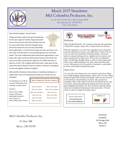 March 2015 Newsletter Mid Columbia Producers, Inc.