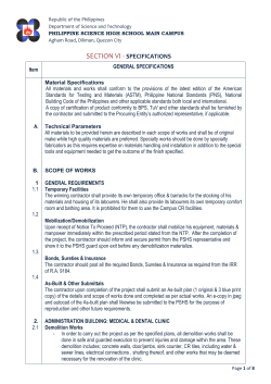 Technical Specifications - PSHS Main Campus